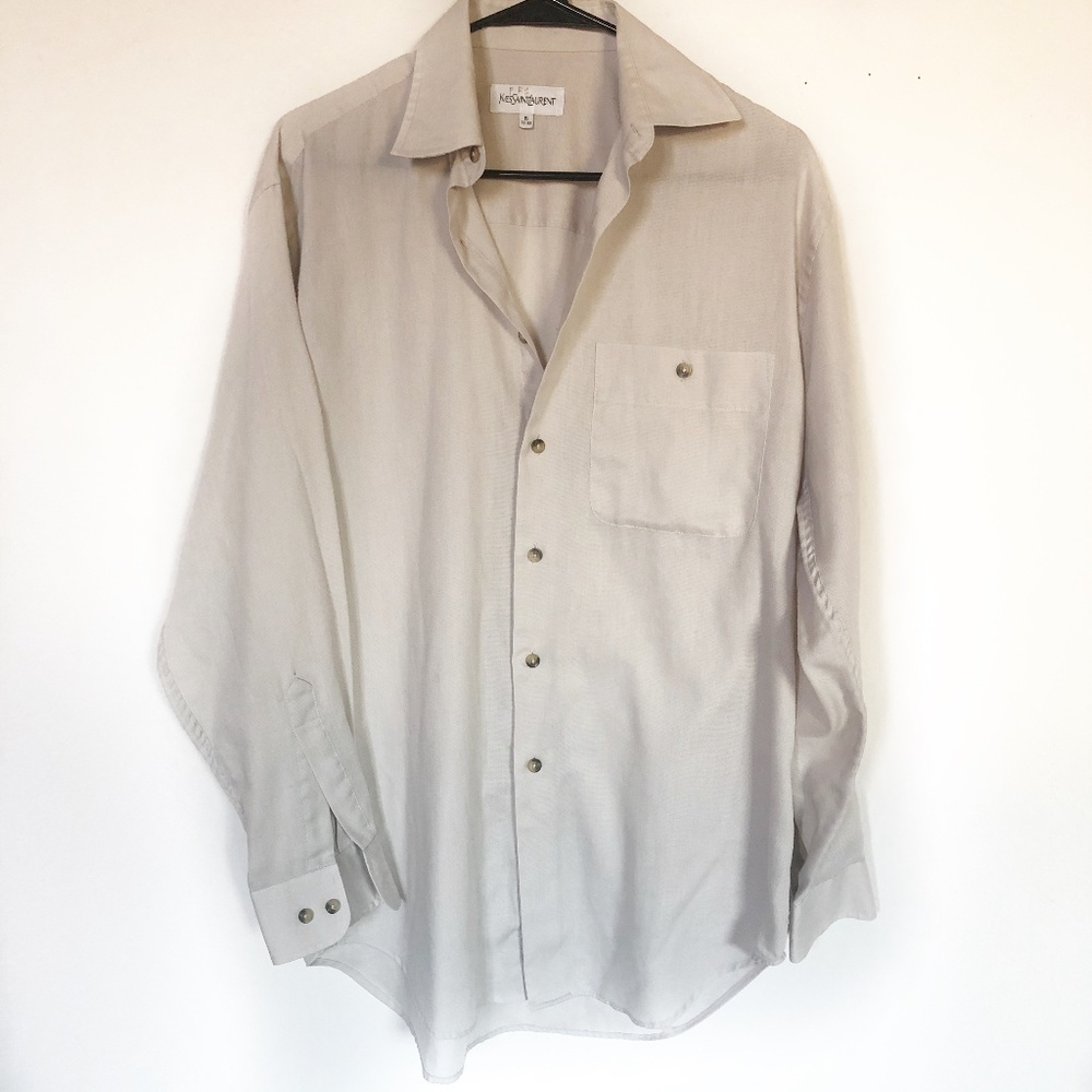 Yves Saint Laurent Light Taupe Men's Dress Shirt